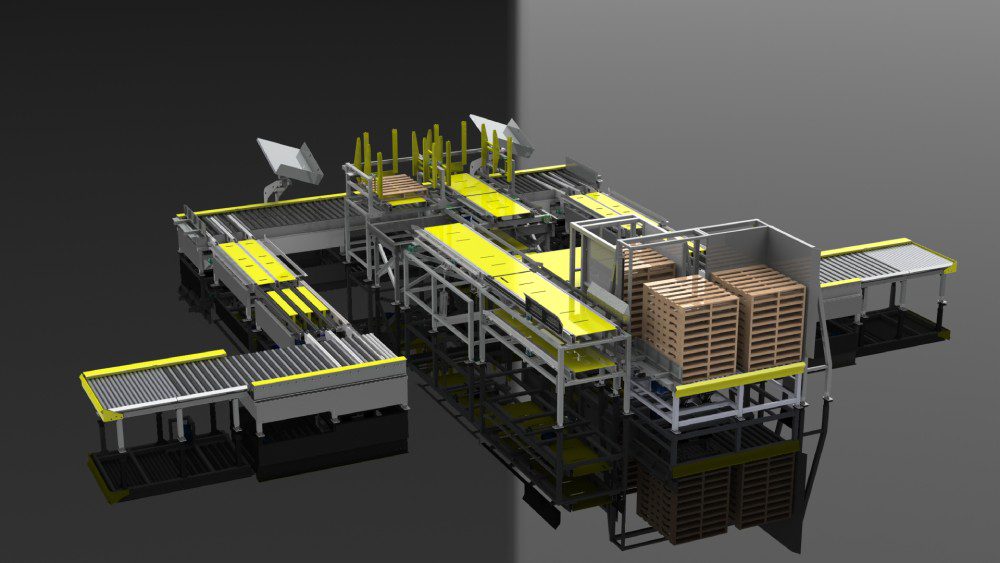 A computer rendering of an industrial plant.