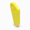 A yellow object is shown with two holes.