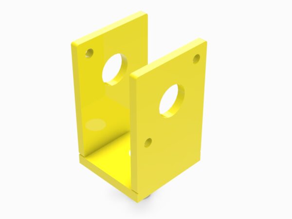 A yellow object with holes in it.