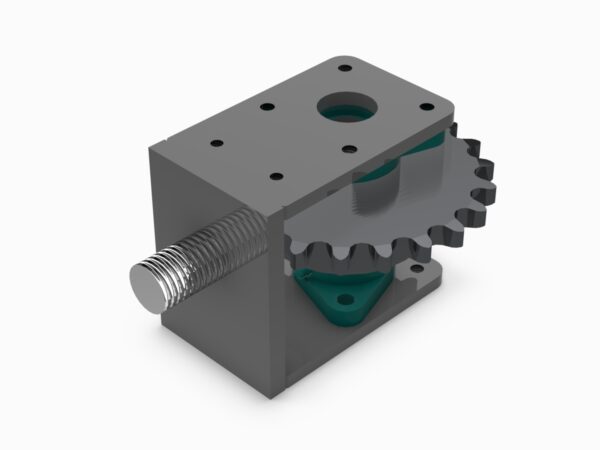 A 3 d model of an industrial gear and motor.