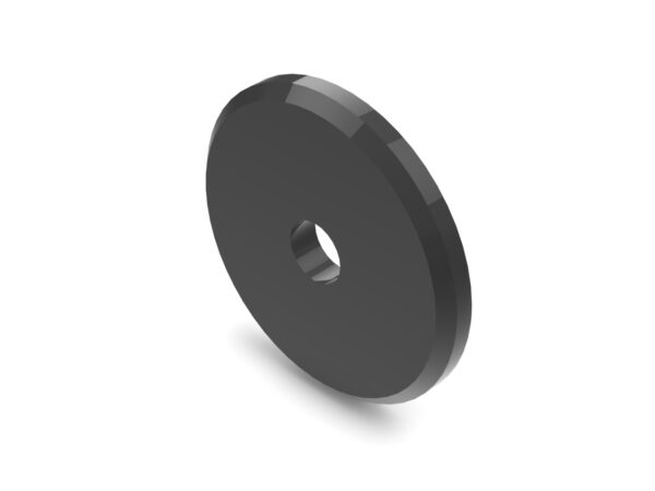 A black circular object with a hole in the middle.