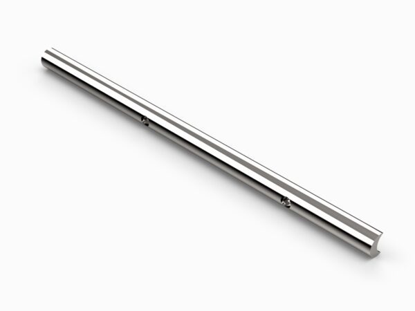 A metal bar with one end missing.