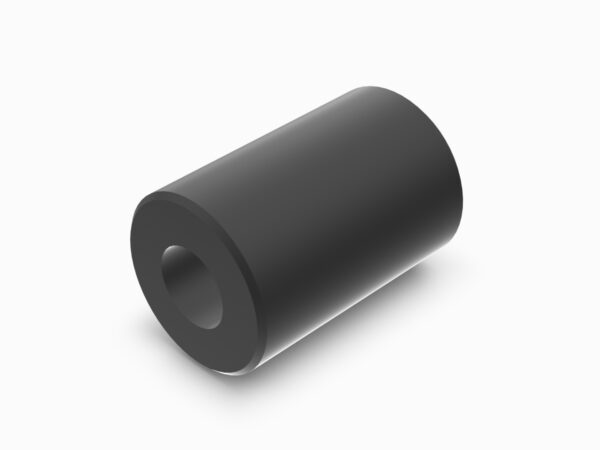 A black cylinder with a hole in the middle of it.