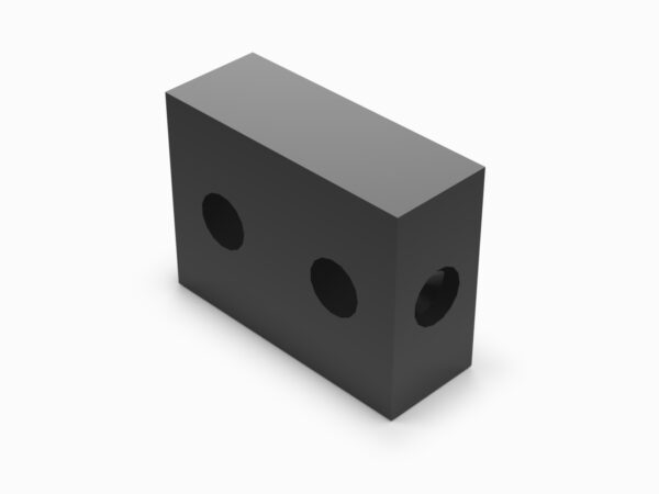 A black block with holes on top of it.