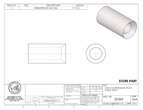 A drawing of a cylinder with a hole in it.