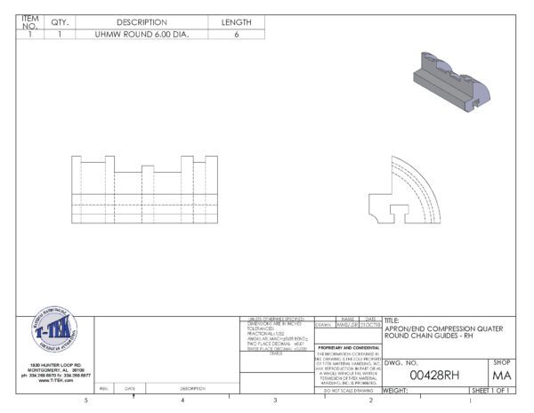 A drawing of the back side of a piece of metal.