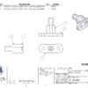A drawing of the parts for a device.