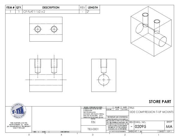 A drawing of some parts in a box