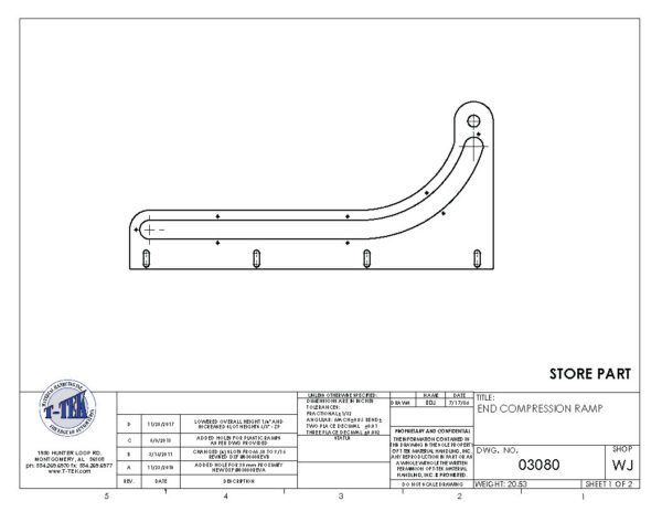 A drawing of the back side of a boat.