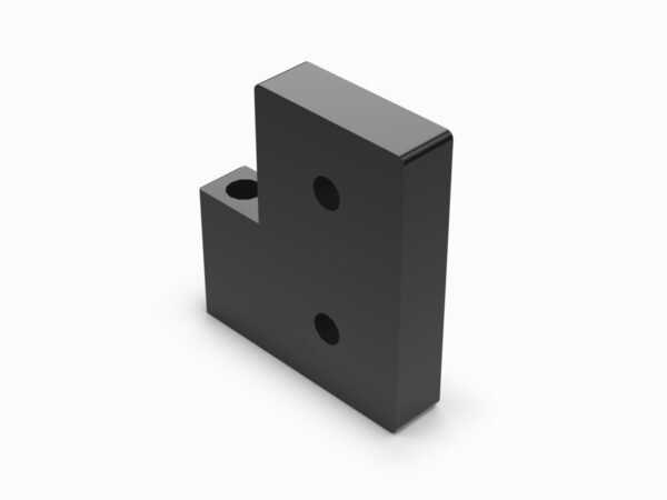 A black block with two holes on the side.