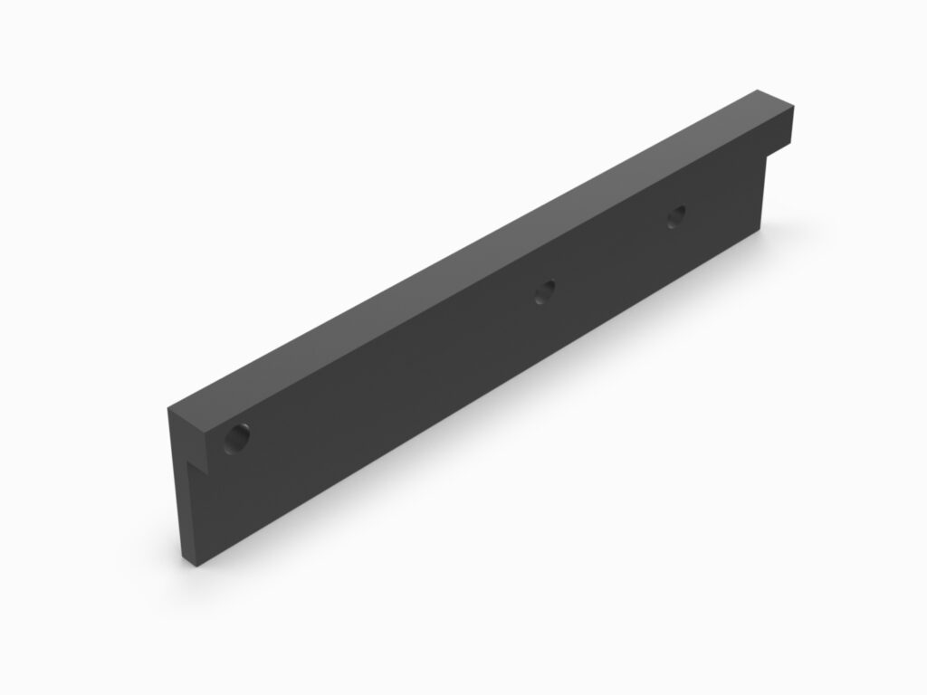 A black bar with two holes for the bottom.