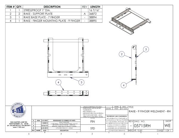 A drawing of the frame and parts for a building.