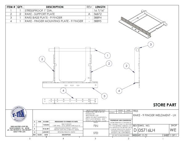 A drawing of the parts and drawings for a wall mounted shelf.