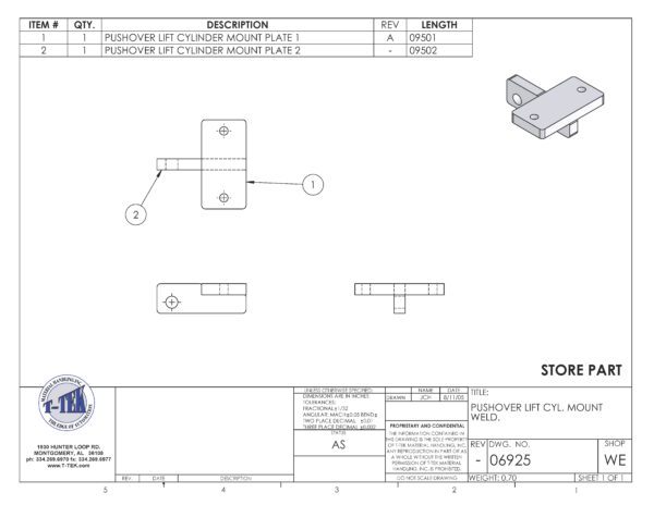 A drawing of the back side of a piece of furniture.