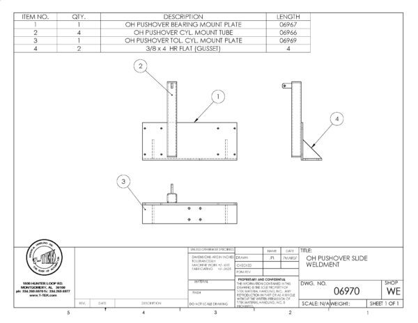 A drawing of the back side of a piece of metal.