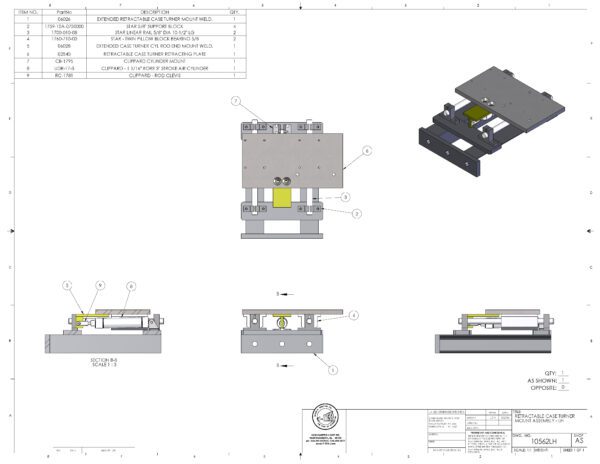 A drawing of some parts for a device.