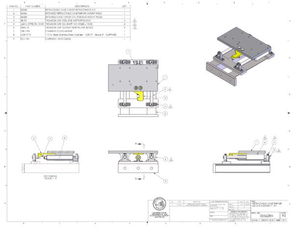 A drawing of some parts with the same drawings.