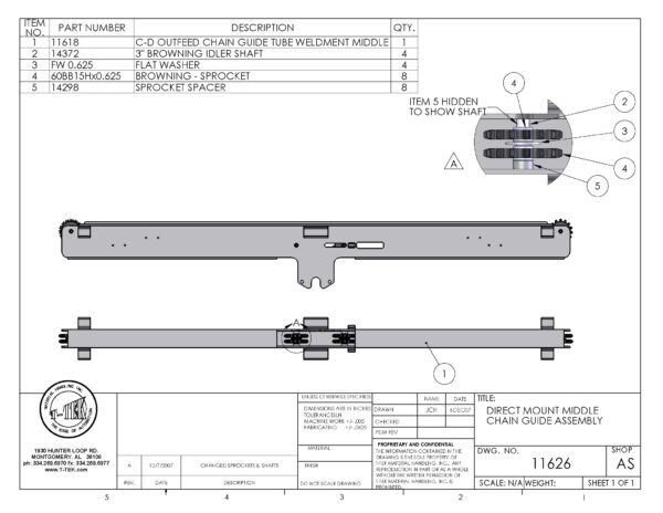 A drawing of the side and back of a gun.