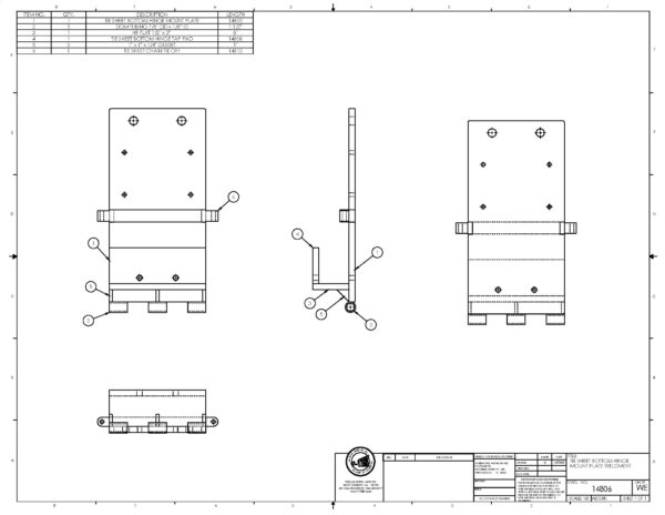 A drawing of some parts of a building