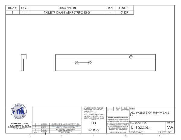 A drawing of the back side of a sheet metal object.