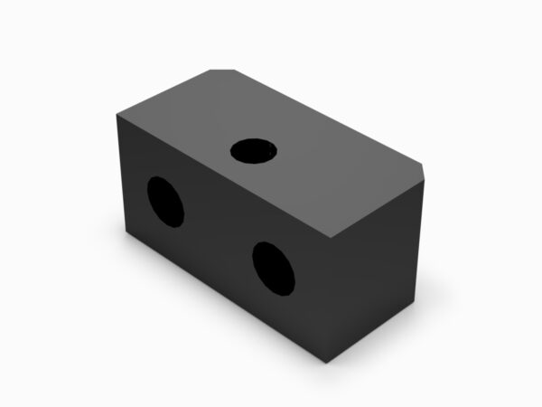 A black block with holes in it