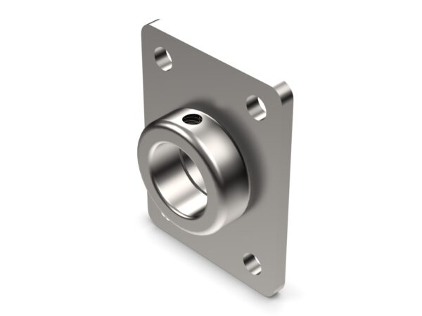 A metal plate with a bearing on it.