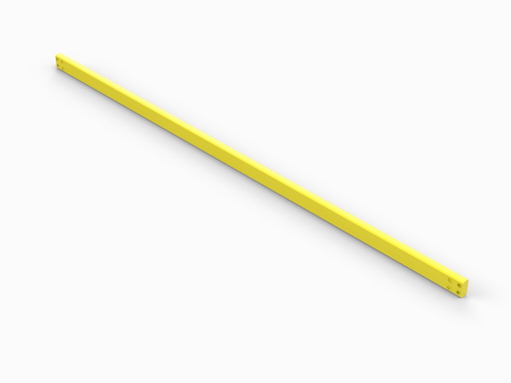 A yellow stick of pencil on top of white paper.