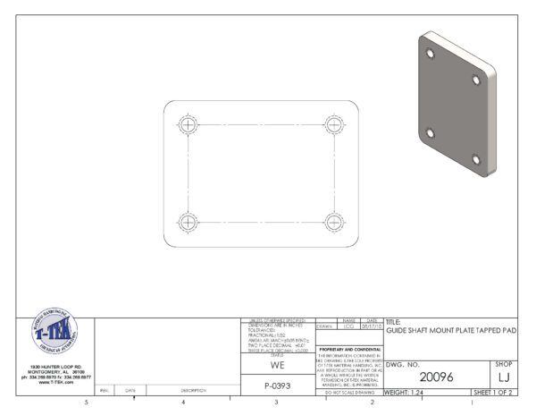 A drawing of the back side of a metal box.