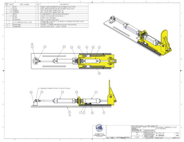 A drawing of the parts of a crane.