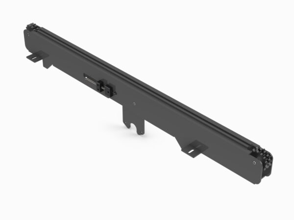 A black rail with two rails attached to it.