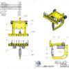 A drawing of the parts of a machine