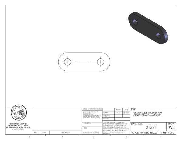 A drawing of the back side of a piece of metal.