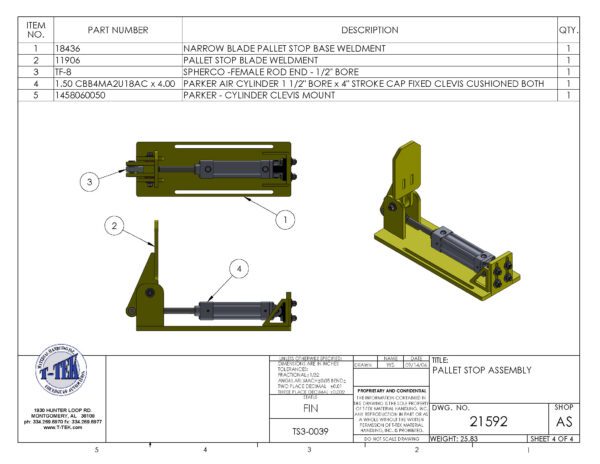 A drawing of a piece of machinery with parts labeled.