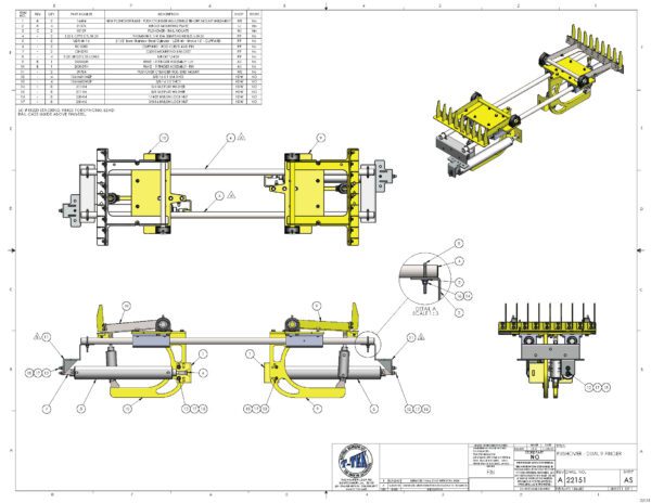 A drawing of the front and back parts of an airplane.