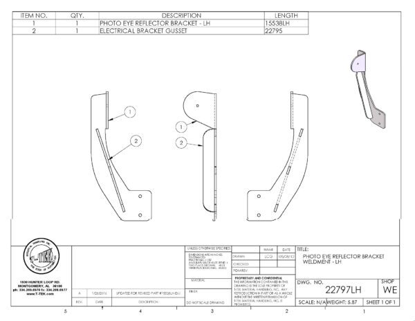 A drawing of the front and back of a door handle.