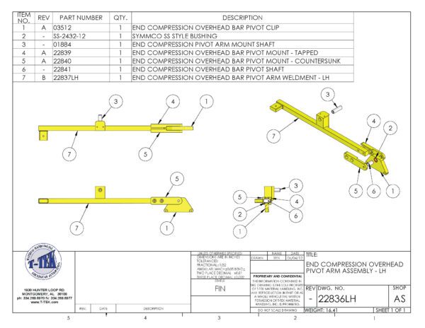 A drawing of the construction details for a crane.