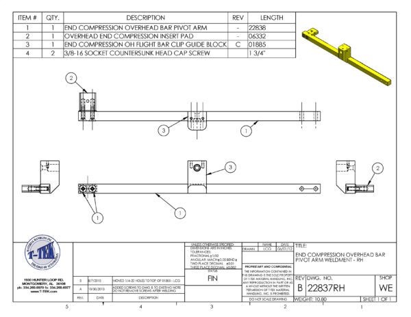 A drawing of a crane with instructions.