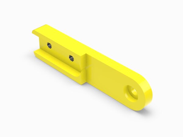 A yellow object with holes in it.