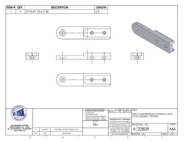 A drawing of some parts with instructions.