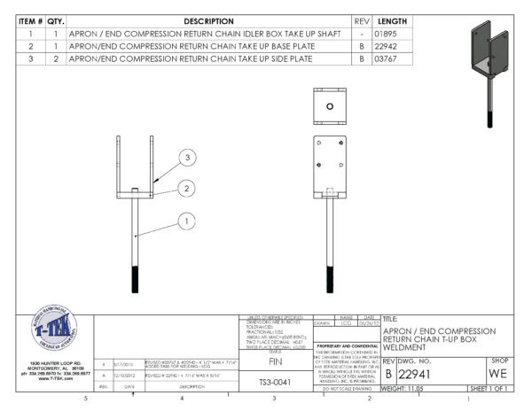 A drawing of the side and back of a pole.