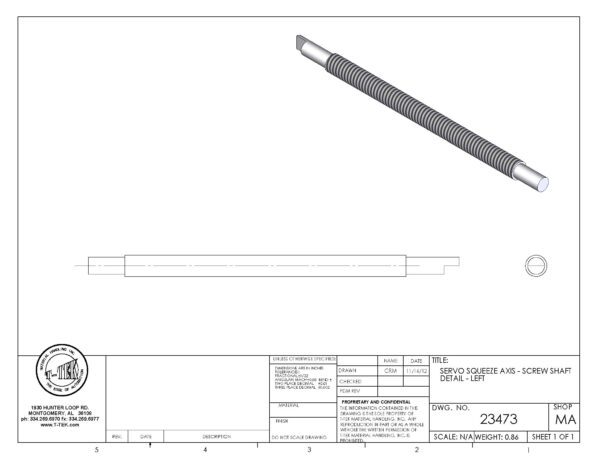 A drawing of a piece of metal with a long handle.