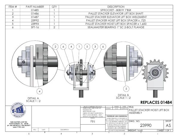 A drawing of the parts for a machine.