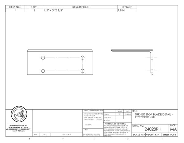 A drawing of the front and back side of a sheet metal enclosure.