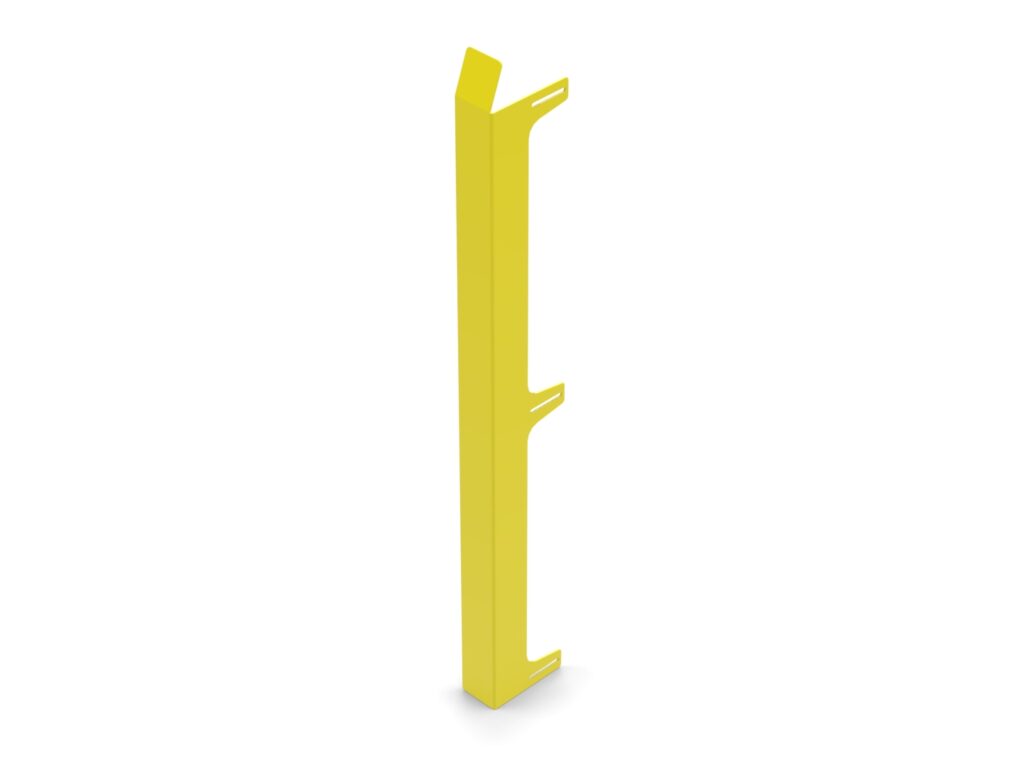 A yellow pole with two poles attached to it.