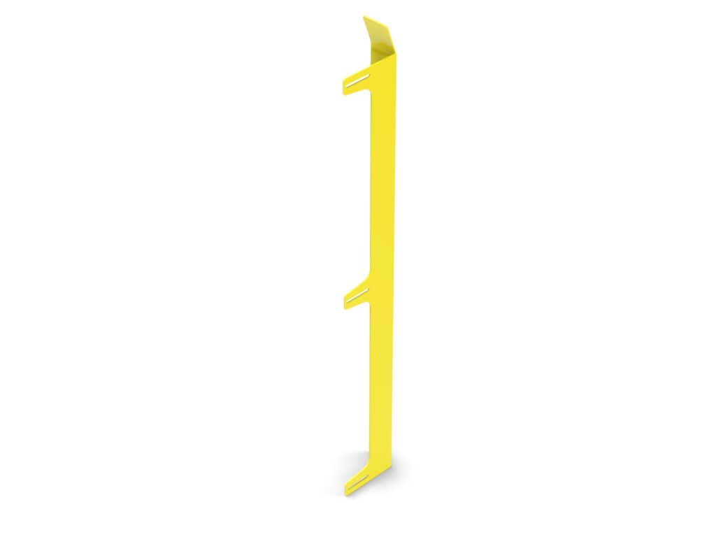 A yellow pole with one end up.