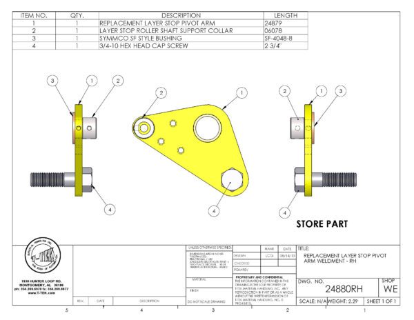 A drawing of some parts in a box