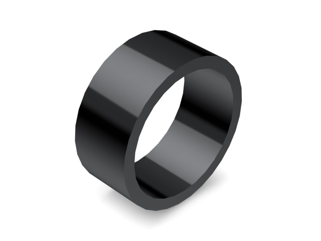 A black ring is shown with no background.