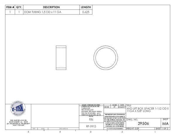 A drawing of the back side of an item.