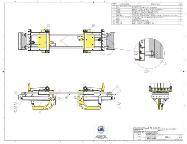 A drawing of the front and back of a truck.