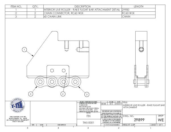 A drawing of the front and back parts of an engine.